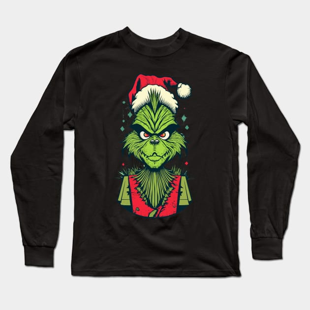 Grinch Punk Long Sleeve T-Shirt by OnimakoArt